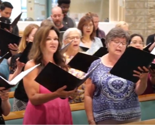 A choir singing in Cree