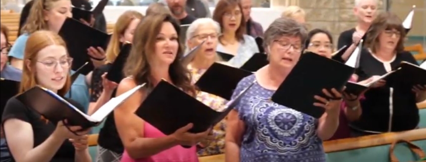 A choir singing in Cree